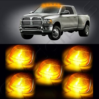 #ad 5XCLEARANCE LIGHT CAB MARKER AMBER COVER194 WHITE LED BULBS FOR FORD F 250 E 35 $11.12