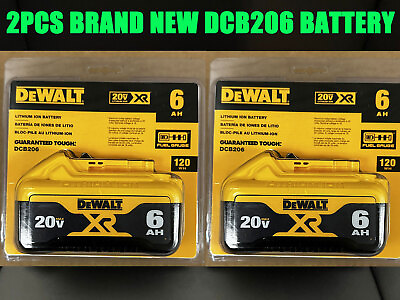 #ad DEWALT DCB206 20V MAX Battery Premium 6.0Ah Genuine Brand New 2PACK $97.98