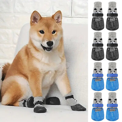 #ad Anti Slip Dog Socks Breathable Dog Shoes Hardwood Floors Soft Pet Socks Protect $10.08