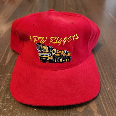 #ad JPW Riggers Syracuse NY Vtg Hat Vintage Trucker Hat Adjustable Back Red Cap Hat $22.99
