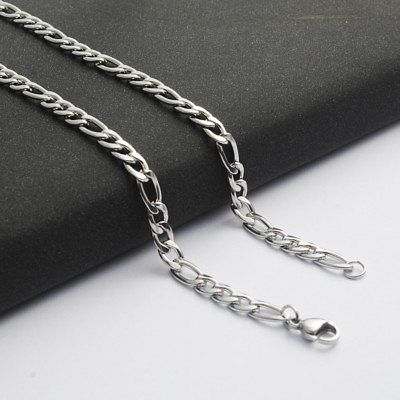 #ad 2.8 3.6 4.5 5 6 7mm Wholesale Stainless Steel Figaro Curb Chain Necklace 16 36#x27;#x27; $7.50
