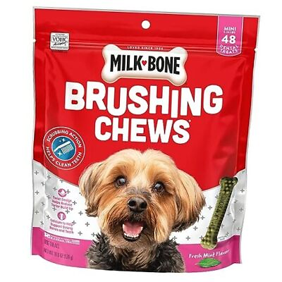 #ad Fresh Breath Brushing Chews 48 Daily Dental Dog 48 Count Pack of 1 Mini $22.69