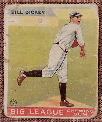 #ad 1933 Goudey #19 Bill Dickey New York Yankees Original Rookie Baseball Card RC $119.99