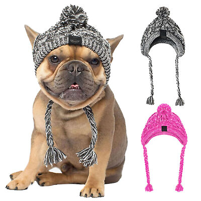 #ad Winter Warm Knitted Pet Hat Set Dogs Hats Funny Cosplay Pet Dog For Puppy $11.83