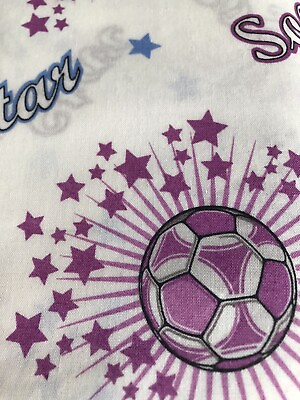 #ad Fabric 29 inch piece Soccer 100% cotton Quiltingcraftingsewing $3.00