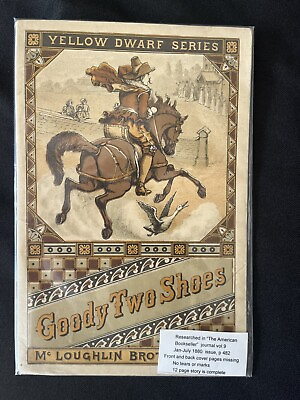 #ad Vintage 1880’s Goody Two Shoes Book Mcloughlin Brothers NY $70.00