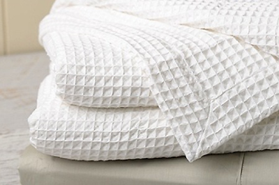 #ad Santa Grace Honeycomb Waffle White Blankets Bed Sofa Couch Throws 100% Cotton $34.99