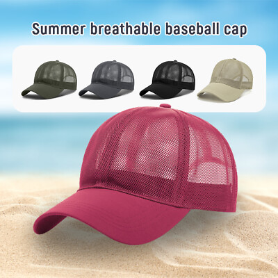 #ad Adjustable Quick Dry Mesh Breathable Baseball Sport Cap Wide Brim Men Women Hat $7.95