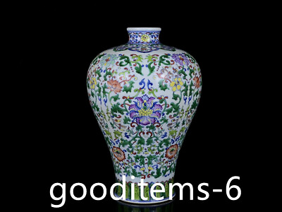 #ad 11.4quot;Old China Porcelain Qing dynasty Yongzheng doucai Flower Pattern Plum Vase $378.00