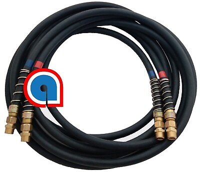 #ad Red amp; Blue Rubber Air Line 15#x27; Ft Ref:11 81150 1 2quot; Swivel BRASS Fittings $45.00