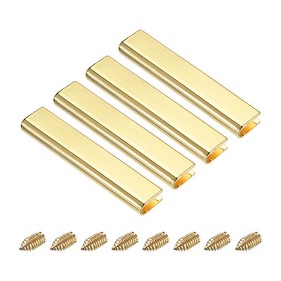 #ad 4 Pcs Belt Buckle End Tip for Sewing DIY Accessories 2.05 Inch Gold Tone AU $15.70