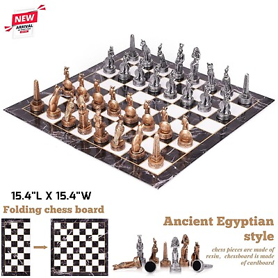 #ad Unique Ancient Egyptian Chess Set for Adult Kid Gift Cardboard Board Family Game $79.47