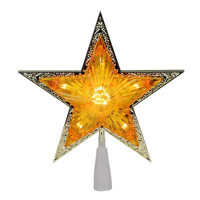 #ad Northlight Gold and Amber Crystal 5 Point Star Christmas Tree Topper 9 inch $22.49