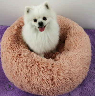 #ad Dog Beds For Small Dogs Round Plush Cat Litter Kennel Pet Nest Mat Puppy Beds $80.50