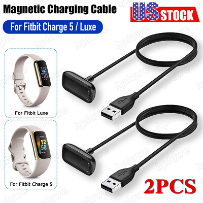 #ad 2PCS For Fitbit Luxe Charge 5 Smart Watch USB Charger Charging Cable Replacement $9.99