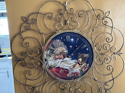 #ad Oversized designer Christmas themed decorative festive holiday wall clock $125.00