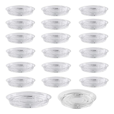 #ad 20pcs Plant Saucer Clear Plastic Drip Trays Plate Dish 6quot; 8quot; 10quot; 12quot; Plant Pot $16.99