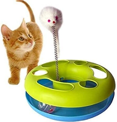 #ad Cat Toy Mouse and Ball Sturdy Base with a Plush Mouse and Rolling Ball $9.99