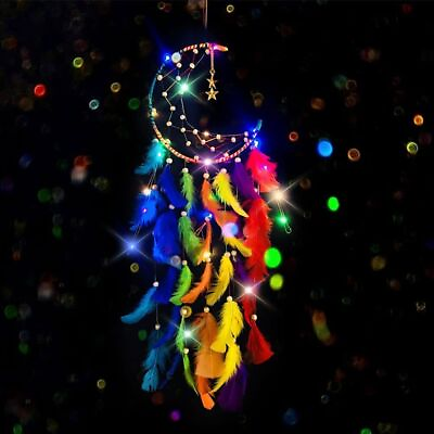 #ad Dream Catcher Handmade LED Light Dream Catchers with Feathers Large Wall Hanging $8.90