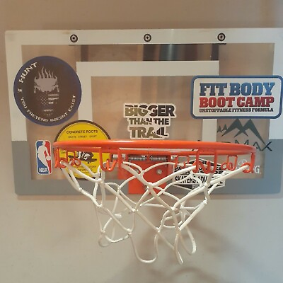 #ad Spalding Slam Jam Over Door Mini Basketball Hoop Clear customized w stickers $24.99