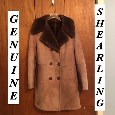 #ad Vintage Brown Genuine Shearling Coat $349.00