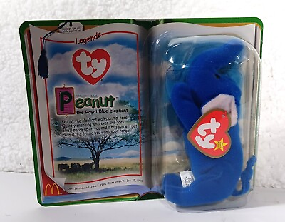 #ad TY Legends TY Peanut the Royal Blue Elephant. New Old Stock. Sealed. $12.00