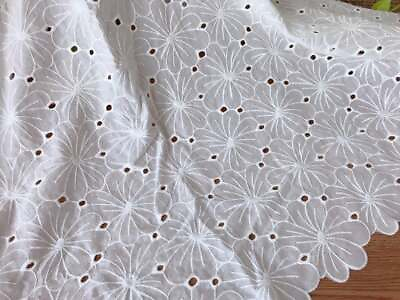 #ad Cotton Eyelet Fabric Delicate flower fabric in Off White Eyelet Fabric By Yard $16.99