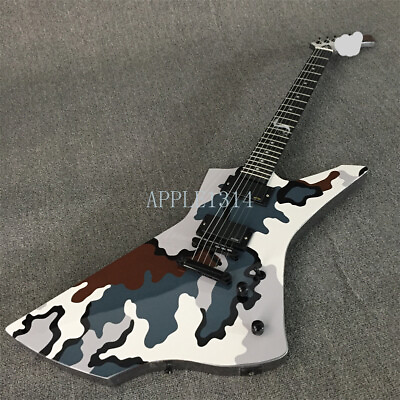 #ad Factory New Camo Solid Electric Guitar Snake Inlay Black HH Pickups Hardware $279.00