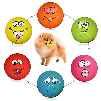 #ad Smile Face Dog Squeaky Toys Soft Latex Squeak Balls for Puppy Small Pet Dogs ... $27.06