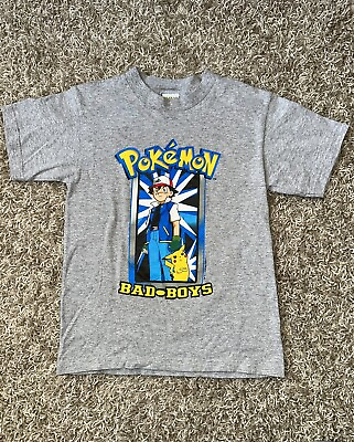 #ad Vintage 90’s 1999 Pokémon Bad Boys Shirt Youth Small Official Nintendo RARE $49.99