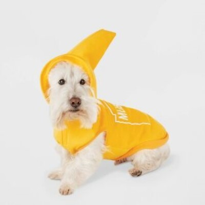 #ad Dog Halloween MUSTARD costume in size Medium Hide amp; EEK Yellow Hood NEW $11.69