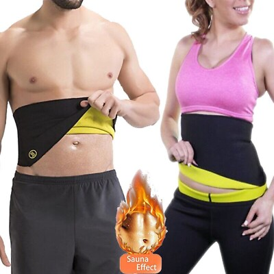#ad Sweat Sauna Slimming Men Body Shaper Trimmer Waist Trainer Belt Fat Burn 3XL $7.99
