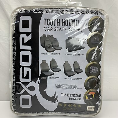 #ad Oxgord Car Seat Cover Tooth Hound 6 Piece Set Black White New $13.99
