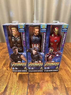 #ad Marvel Avengers Infinity War Titan Hero Series Thor Iron Man Captain America Lot $29.95