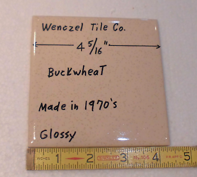 #ad 1 pc. Oatmeal Buckwheat: 4 5 16quot; Ceramic Tile by Wenczel Co. Made 1970#x27;s New $9.55