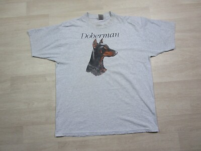 #ad Doberman Pinscher amp; Rottweiler Dog Vintage Graphic T Shirt Size XL Men#x27;s $19.98