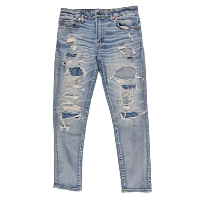 #ad American Eagle AirFlex Athletic Skinny Denim Jeans Men#x27;s Size 32 x 29 Light Wash $19.95