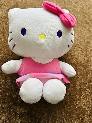 #ad Sanrio Hello Kitty Plush Small 5quot; Pink Dress and Bow Stuffed Animal Cat Toy $7.00