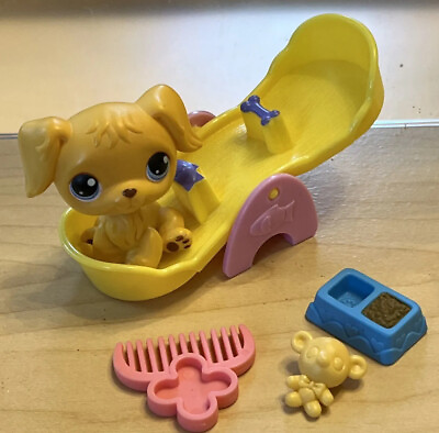 #ad Hasbro Littlest Pet Shop 5 Piece Lot: Pet See Saw Toy Food Dish Bear Comb $14.99