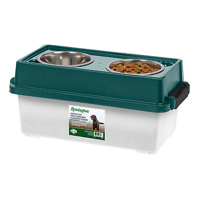 #ad 13lbs 12qt Medium Elevated Dog Food Bowl with Airtight Pet Food StorageContainer $31.00