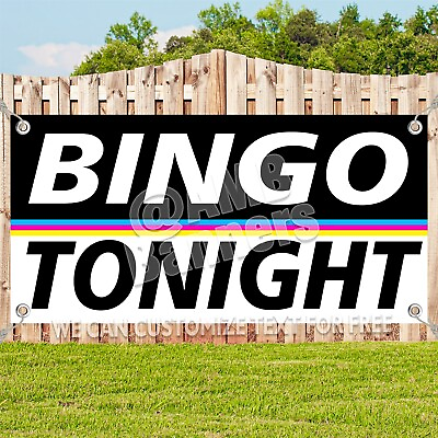 #ad BINGO TONIGHT Advertising Vinyl Banner Flag Sign Many Sizes $210.67