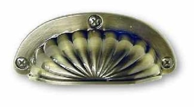 #ad Cup Pull Cabinet Hardware Antique Brass Scallop PN0600 $2.49