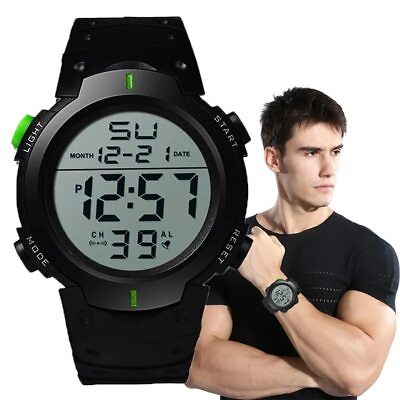 #ad Men Sport LED Watches Men Digital Multi Functional Rubber Man Athlete $12.00