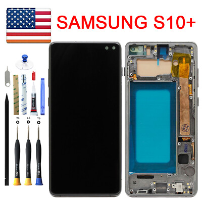 #ad OLED LCD Display Touch Screen Digitizer Frame For Samsung Galaxy S10 Plus G975U $71.90