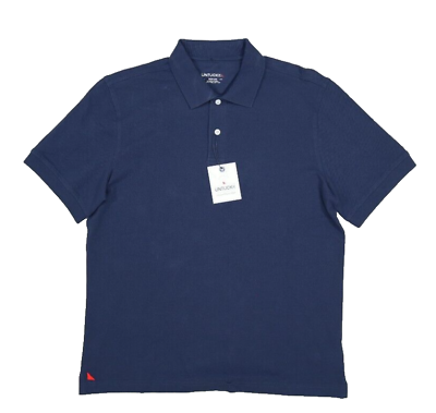 #ad Untuckit Gondola Navy Blue Short Sleeve Pima Cotton Mens Polo Shirt NWT M $24.99