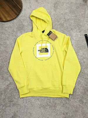 #ad North Face Mens Medium Pullover Hoodie Yellow Hooded Sweatshirt NWT $59.00 $29.99