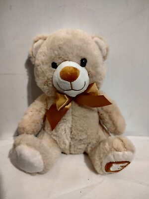 #ad Goffa Brown Teddy Bear Plush Soft Cuddly Stuffed Animal Toy Ribbon 9quot; $12.00