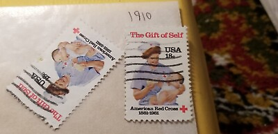 #ad ONE USA STAMP #1910 THE GIFT OF SELF RED CROSS 1981 18¢ FREE SHIPPING. C $4.91
