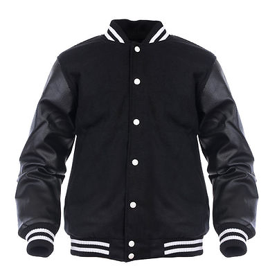 #ad Top Quality varsity Lettermen Baseball Wool Jacket with Real Leather Sleeves $99.95