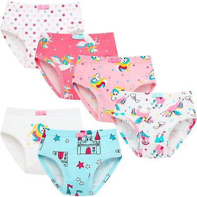 #ad 6pcs Set 2 7T Kid Girls Cute Printed Triangle Underwear Cotton Breathable Briefs $13.53